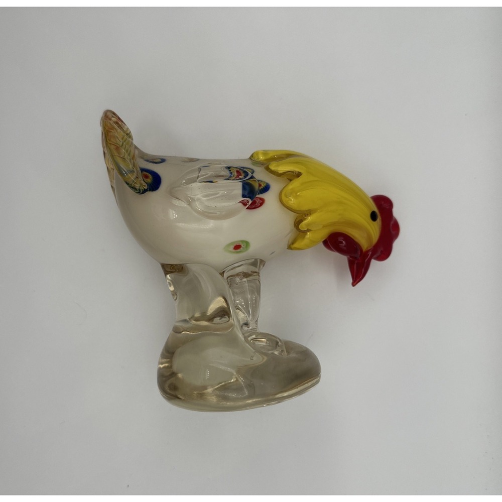 Lenox Morning Mingle Vibrant Hand Blown Art Glass Rooster 5.5 Inch Height - Picture 5 of 9